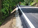 Silnice I/19 se kv�li sesouv�n� svahu a nutn� sanaci opravovala naposledy na...