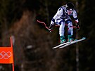 Barbora Nováková na trati olympijského sjezdu.