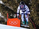 Barbora Nováková na trati olympijského sjezdu.