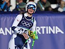 Alena Laba�tová v cíli olympijského sjezdu.