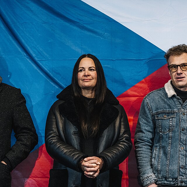 Demonstrace v centru Prahy na podporu prezidenta Pavla