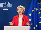 P�edsedkyn� Evropské komise Ursula von der Leyenová v Bruselu (30. zá�í 2025)