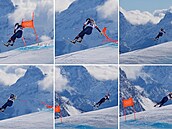 Série fotografií fotografky agentury AP pádu Lindsey Vonnové v olympijském...