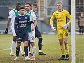 Momentka z utkání mezi Jabloncem a Slováckem.