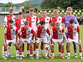 Slavia U19 p�ed zápasem mláde�nické Ligy mistr�.