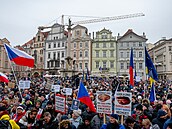 Demonstrace v centru Prahy na podporu prezidenta Pavla (1. února 2026)