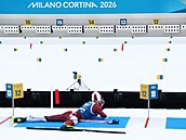 Andrejs Rastorgujevs z Loty�ska b�hem tréninku (6. února 2026)