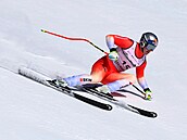 Franjo von Allmen na trati sjezdu v Crans Montan�.