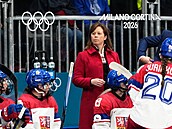 Trenérka �eského týmu Carla MacLeodová b�hem zápasu se Spojenými státy.