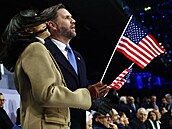 Americký viceprezident JD Vance a druhá dáma Usha Vance na zimních olympijských...