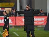 Spar�anský trenér Brian Priske b�hem utkání se Zlínem.