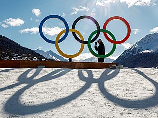Olympijské kruhy v italském Livignu.