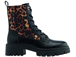 Kotní�kové boty s vysokou podrá�kou a �n�rováním mají na stran� zip pro...