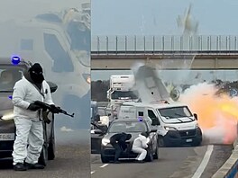 Ozbrojený gang p�epadl v Itálii pancé�ovanou dodávku