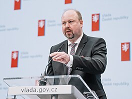 Tisková konference po skon�ení zasedání vlády. Ministr spravedlnosti Jeroným...
