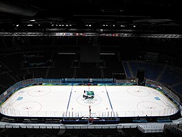 Milánská hokejová arena p�ed startem zimních olympijských her.