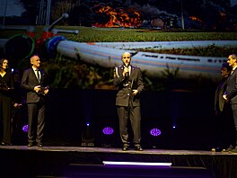 Petr Andrá�ko b�hem p�edávání cen na ceremoniálu Czech Press Photo. Fotografii...