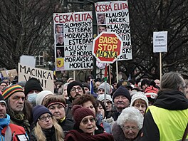 Demonstrace v centru Prahy na podporu prezidenta Pavla (1. února 2026)