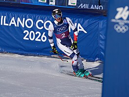 Jan Zabyst�an v závod� v alpské kombinaci. (9. února 2026)