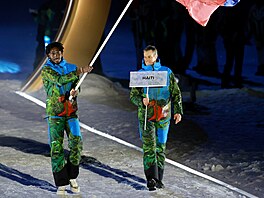 Slavnostní zahájení XXV. zimní olympiády v Itálii. Sportovci Haiti.  (6. února...