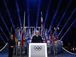 P�edseda organiza�ního výboru Giovanni Malago proná�í projev za p�ítomnosti...