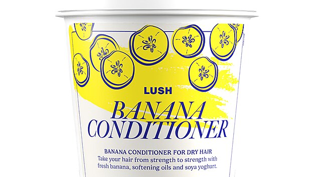 Lush, Banana kondicion�r s gelem z mo�sk� �asy, s�jov�m jogurtem, arganov�m a olivov�m olejem, cena 590 K�