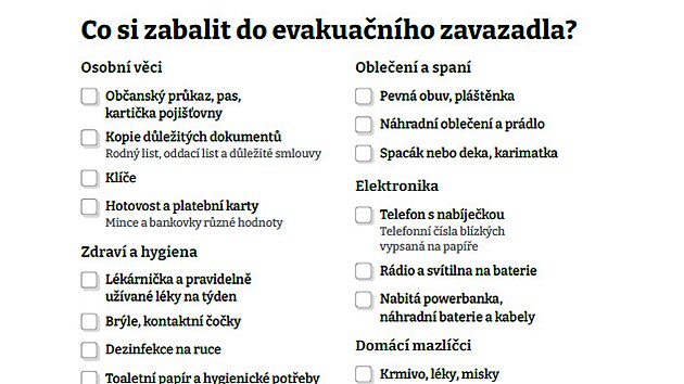 Screenshot z �esk� p��ru�ky pro krizov� situace 72 hodin