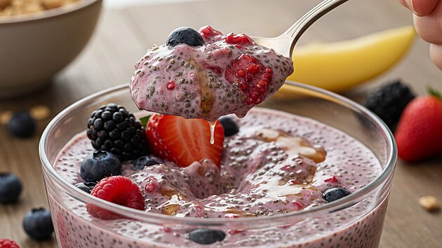 Chia sem�nka pou�ijete do pudink�, jogurt�, ale do kol��� a dal��ch j�del.