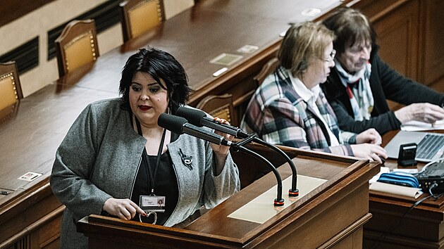 Pokra�uje mimo��dn� sch�ze Sn�movny k hlasov�n� o ned�v��e vl�d� premi�ra Andreje Babi�e. Na sn�mku Eva Fialov� (ANO). (4. �nora 2026)