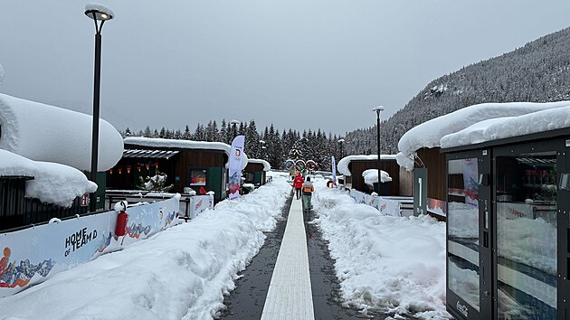 Olympijsk� vesnice v Cortin� pro ZOH 2026.