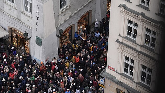 Demonstrace v centru Prahy na podporu prezidenta Pavla (1. �nora 2026)