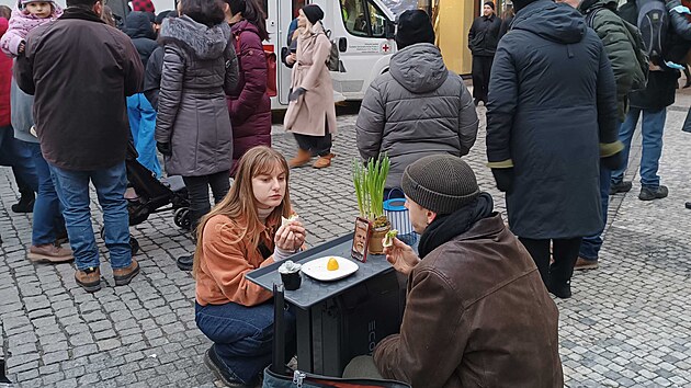 Demonstrace v centru Prahy na podporu prezidenta Pavla