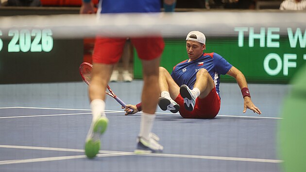 Patrik Rikl p�i daviscupov�m utk�n� se �v�dskem