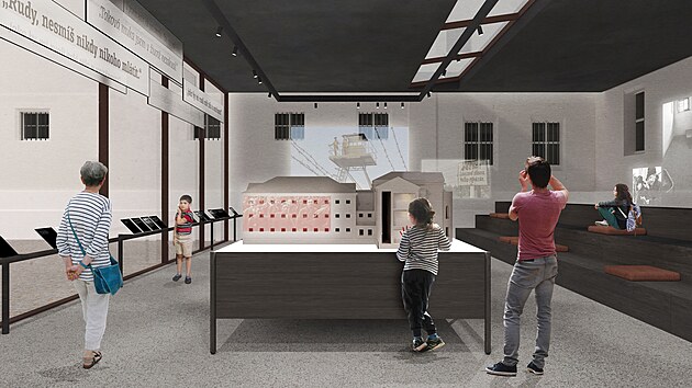 V�t�zn� n�vrh podoby expozice Muzea totality v uherskohradi��sk� v�znici od architektky Jany Vodi�kov�. (�nor 2026)
