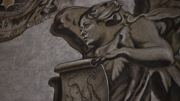 Jeden z and�l� zdob�c�ch baziliku San Lorenzo in Lucina v centru ��ma z�skal d�ky restaur�tor�m rysy, kter� se n�padn� podobaj� italsk� premi�rce Giorgii Meloniov�. (31. ledna 2026)