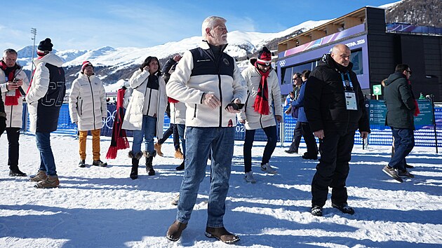 Prezident Petr Pavel v Livignu sledoval finálové jízdy paralelního ob�ího...