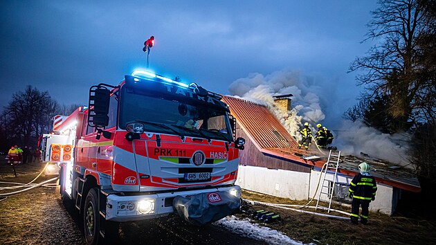 Po��r chalupy v Rampu�i (6. �nora 2026)