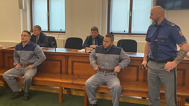 Na lavici ob�alovan�ch usedli dva v�zni, M�rio S. a V�clav N. (zleva). St�tn� z�stupce je vin� z vyd�r�n�. (5. �nora 2026)