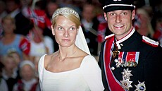 Královská svatba. Mette-Marit si korunního prince Haakona vzala v srpnu 2001.