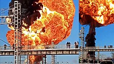 U ruského Tambova ho�í �elezni�ní cisterny s benzinem