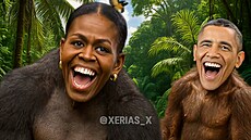 Trump sdílel video zobrazující Obamovy jako opice