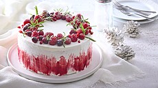 Zimní dort s malinami a brusinkami + stepy