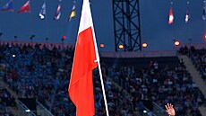 Pita Taufatofua ve svém tradi�ní outfitu na slavnostním zahájení Commonwealth...