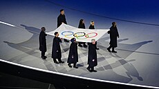 Pita Taufatofua nesl b�hem slavnostního zahájení Zimních olympijských her...