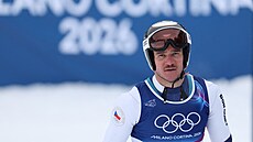 Jan Zabyst�an na první tréninku pro olympijský sjezd v Bormiu.