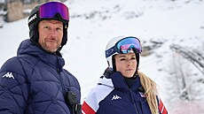 Lindsey Vonnová a její kou� Aksel Lund Svindal v Cortin� d'Ampezzo.