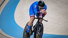 Dráhový cyklista David Peterka.
