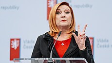 Tisková konference po skon�ení zasedání vlády. Na snímku ministryn� financí...