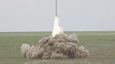 Odpal rakety na ruské st�elnici Kapustin Jar (26. dubna 2025)