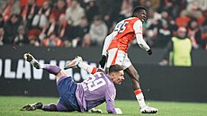 Premiérový gól slávistického zálo�níka Mubaraka Suleimana, který se trefil...
